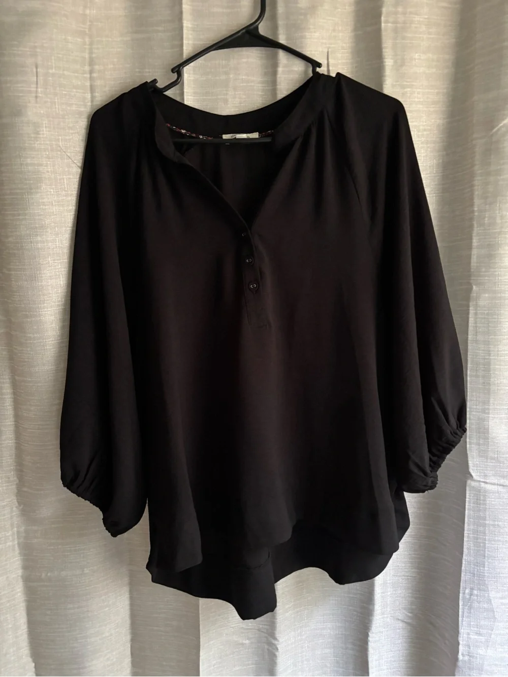 Umgee Black Peasant Blouse